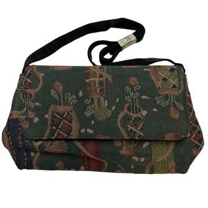 Vintage 90’s Tapestry Golf Theme Crossbody Bag Purse